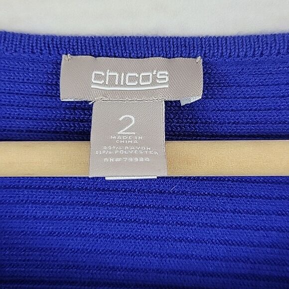Chicos- Textured 3/4-Sleeve Top, Size 2 - Picture 4 of 7